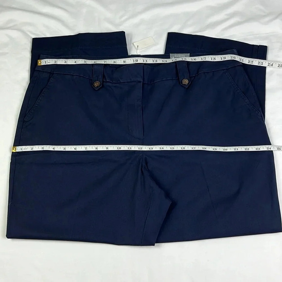 Talbots New Women’s 18WP Navy Blue Pockets Wide Leg High Waist Full Length Pant - Picture 10 of 12